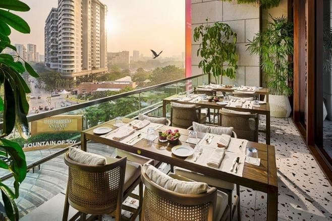 Al fresco dining terrace overlooking Bandra Kurla Complex